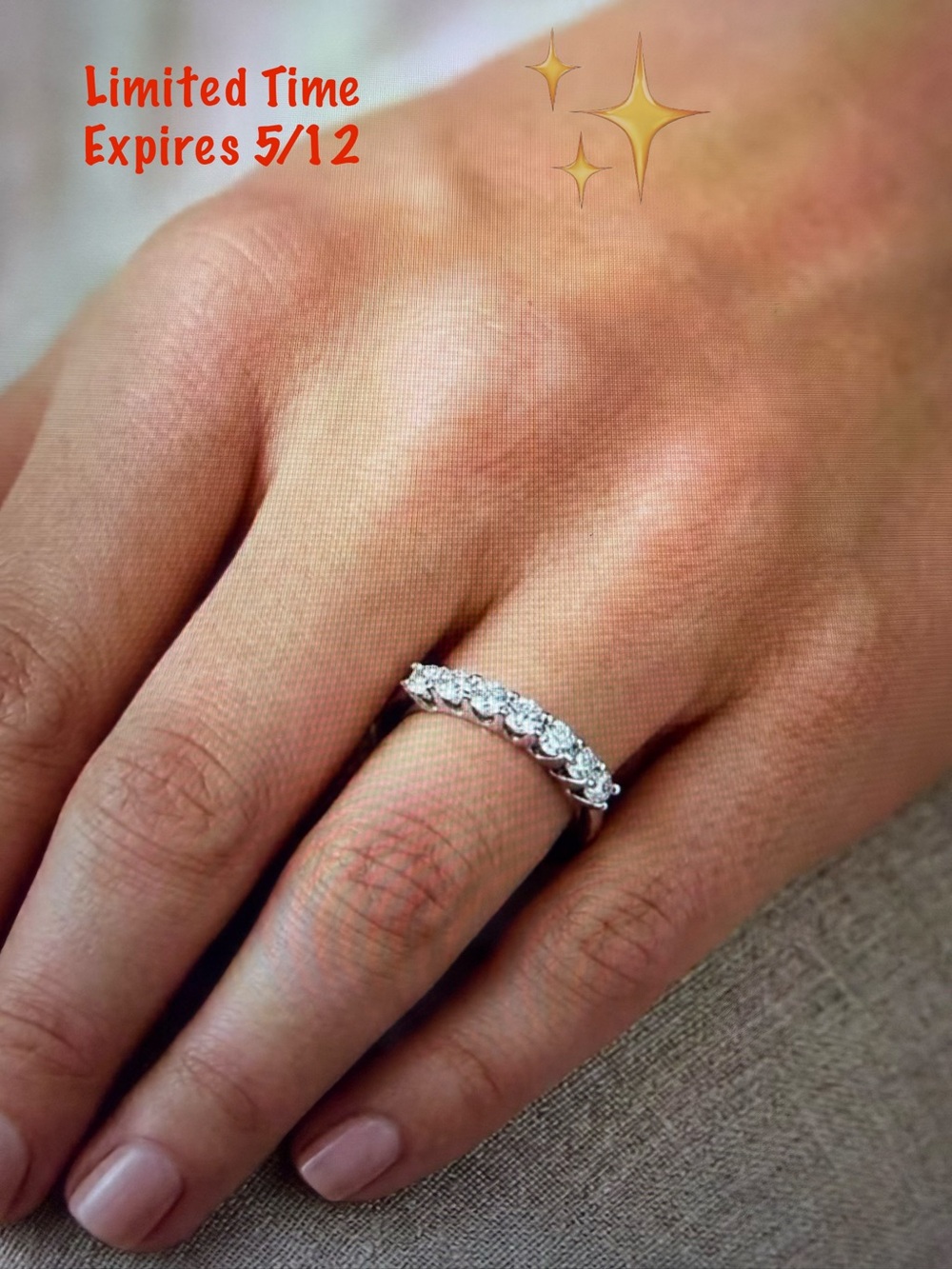 Lab grown Diamond .25CTW band in rhodium over Sterling silver. Sz7